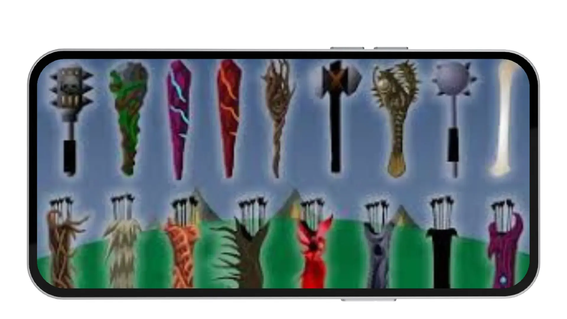 Stick War Legacy MOD APK (V2023.5.1835) Unlimited Gems, 999 Army & Mod Menu Vip 6 Showing Various Weapons & Staffs