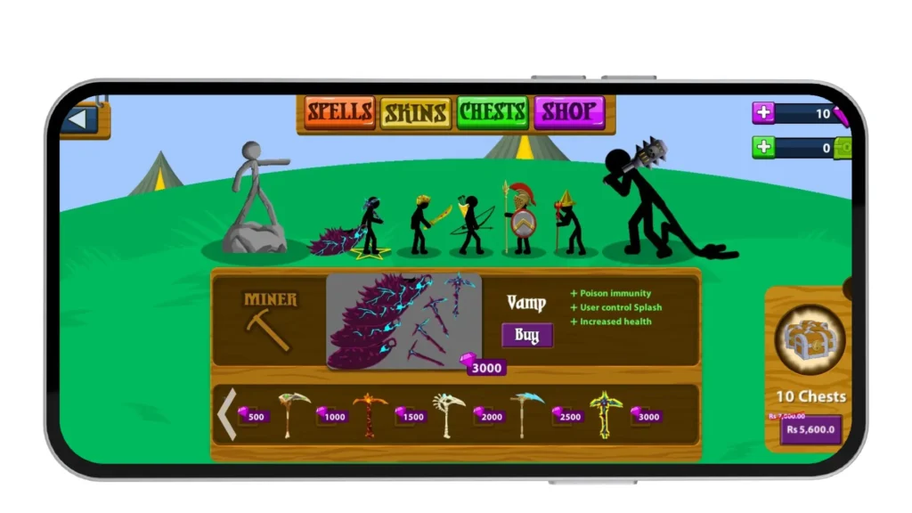 Showing Character Skins